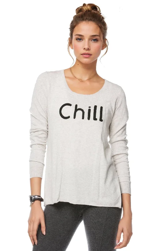 Bargain Blast Zen Blend Crewneck Sweater with Stitched Embroidery on Sale Now