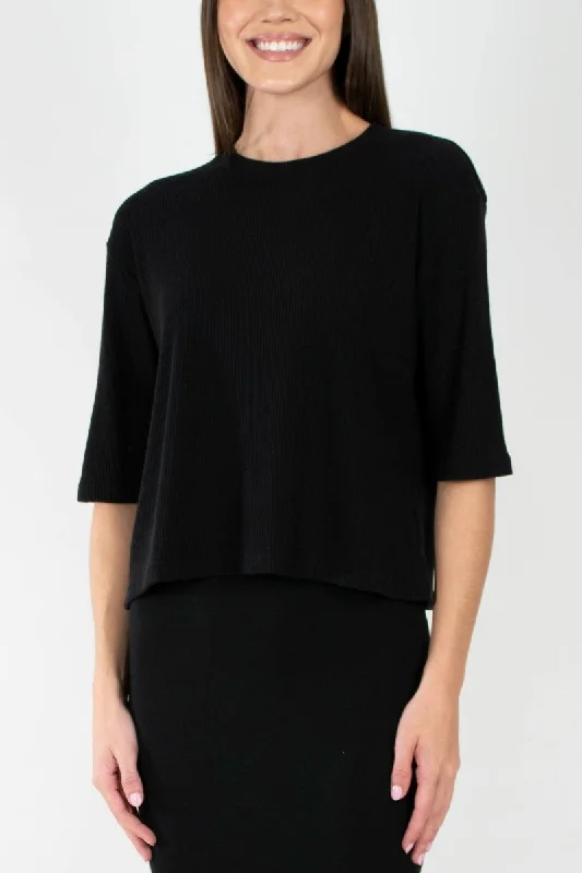 Weekend Deals to Brighten Your Day REMI TEE RIBBED (BLACK)