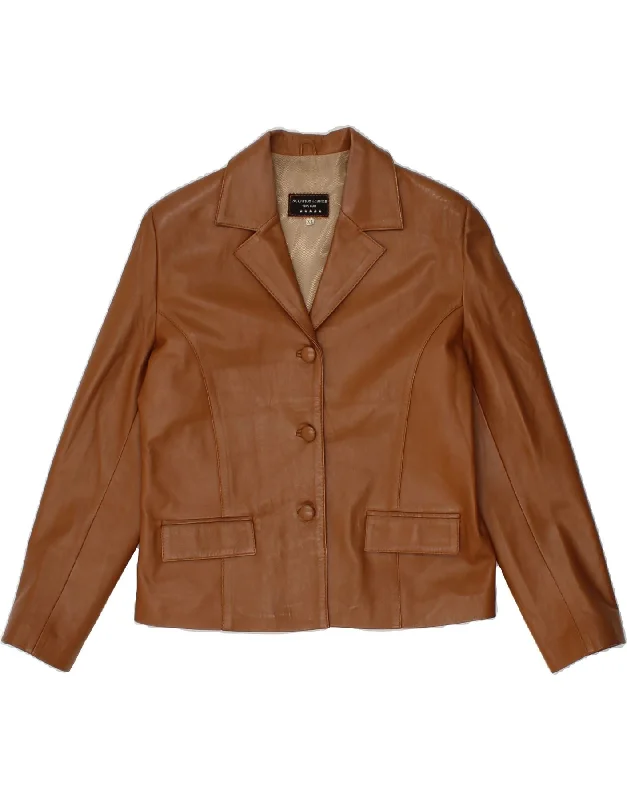 Seasonal Clearance VINTAGE Womens Leather Jacket UK 18 XL Brown Leather