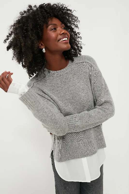 Special Promotion Sterling Melange Parson Crew Looker Sweater