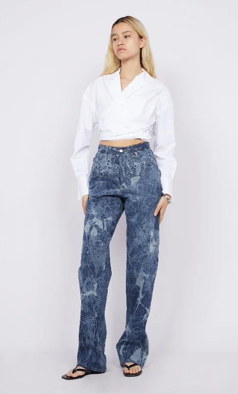 Act Now AKIRA WRAP SHIRT - WHITE
