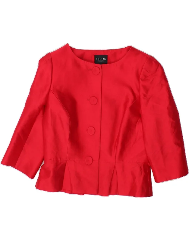 Online Exclusive HOBBS Womens 4 Button 3/4 Sleeve Blazer Jacket UK 12 Medium Red Wool Online Exclusive HOBBS Womens 4 Button 3/4 Sleeve Blazer Jacket UK 12 Medium Red Wool