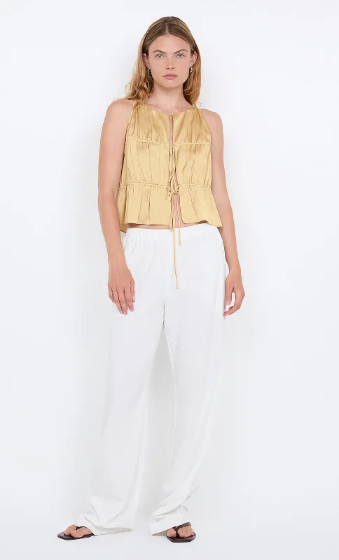 One-DAY Sale DELPHI GATHERED TOP - STRAW