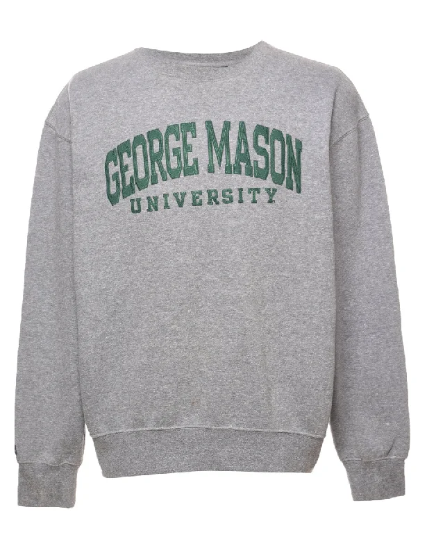 Today Only Embroidered George Mason University Dark Green & Grey Sweatshirt - L