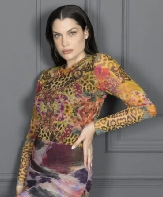 Weekend Discounts Worth Grabbing Leopard  Long Sleeve Mesh Top
