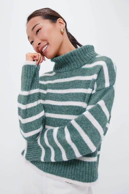 Savings Galore Palm Green Josephine Stripe Sweater