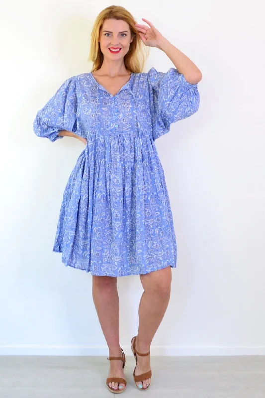 Crazy Savings Blue Frida Boho Tunic Dress
