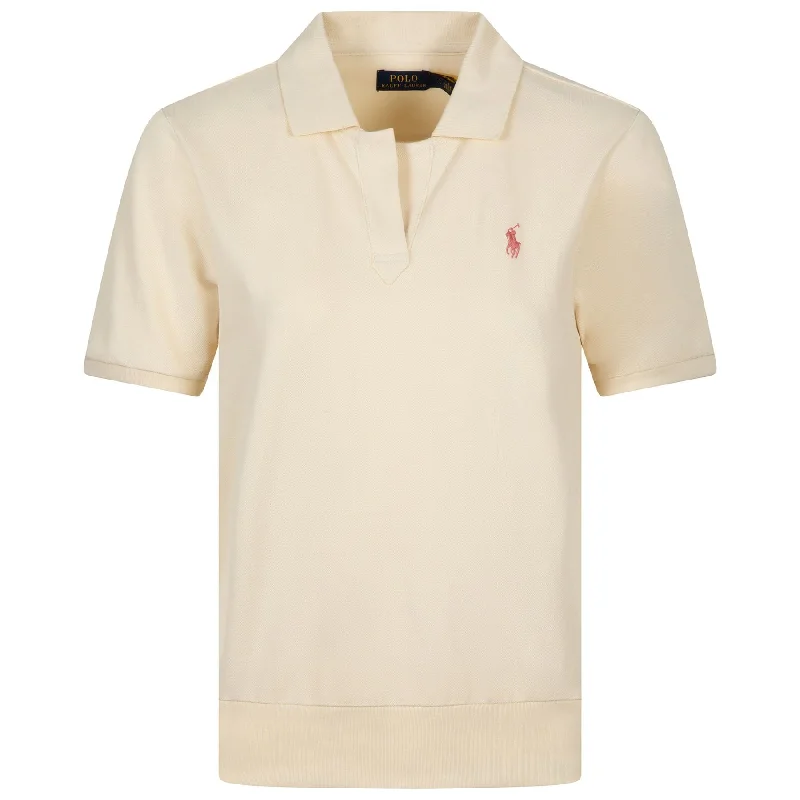 Top Pick Womens Jersey Polo Shirt Chic Cream - SS24