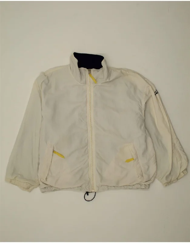 Price Reduction EDDIE BAUER Womens Oversized Windbreaker Jacket UK 16  Large White Nylon
