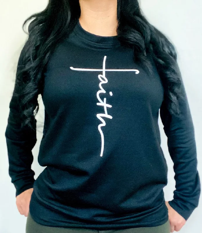 Value Deals Cross Faith Print Pullover