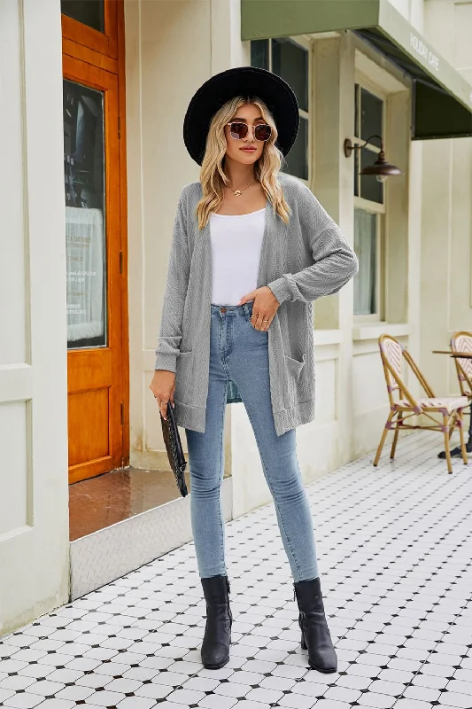 Special Discount Long Sleeve Pocketed Cardigan