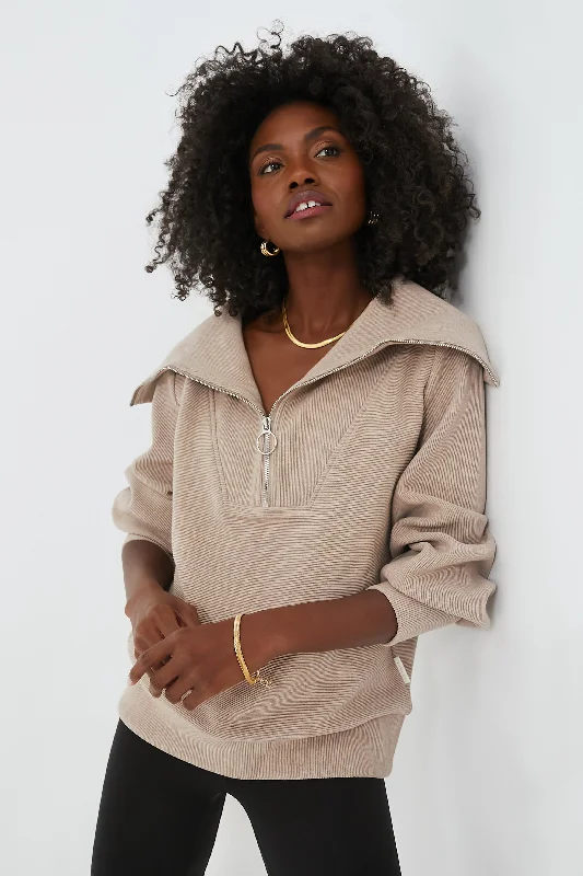 Midnight Madness Taupe Marl Vine Half Zip