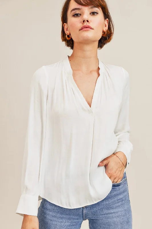 Lowest Prices Reset By Jane Silky Fabric Long Sleeve "Lindsey" Blouse