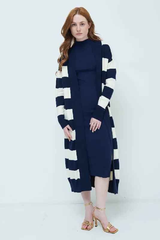 Seasonal Clearance Striped longline open cardigan wholesale