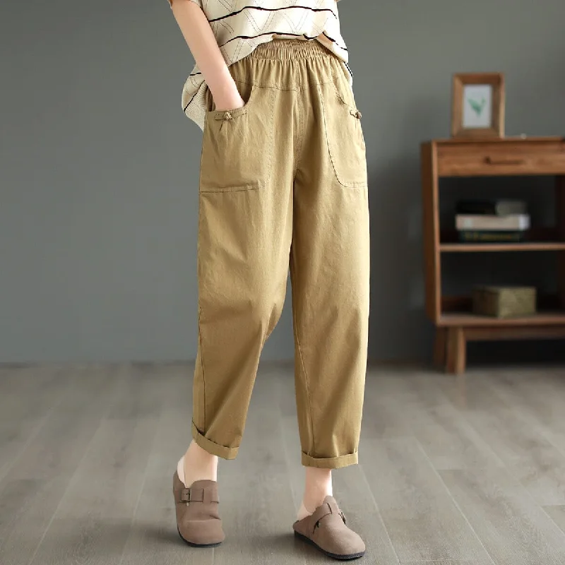 Today's Deal Women Casual Solid Loose Harem Pants