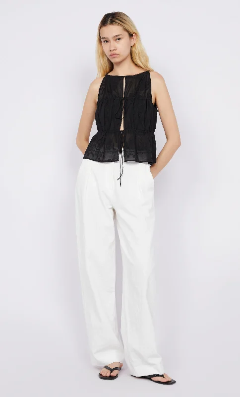 Price Cut ZALEA GATHERED TOP - BLACK