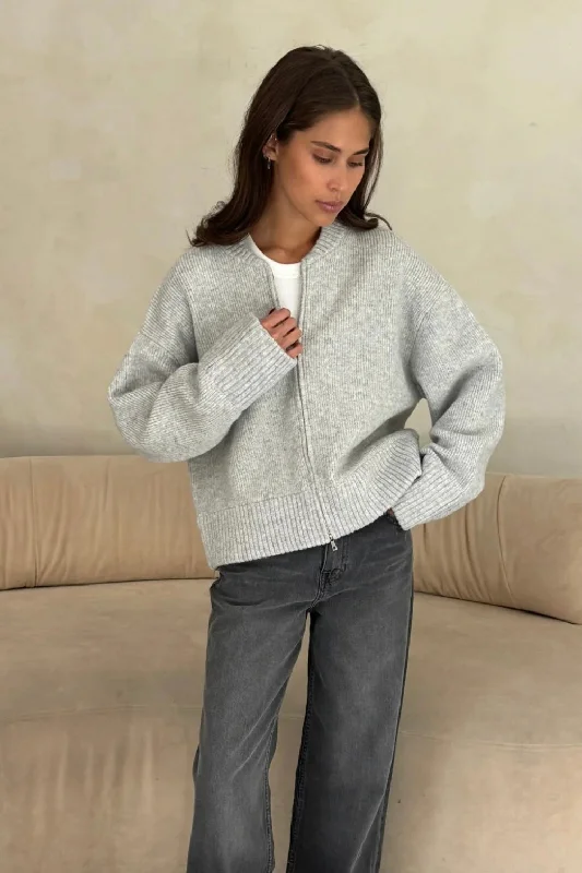 Discount Deals Charli - Zoey Zip Cardigan (Grey)