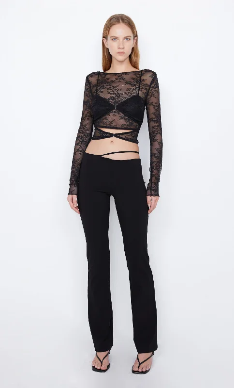 Extra Discount AMORAS LONG SLEEVE TOP - BLACK