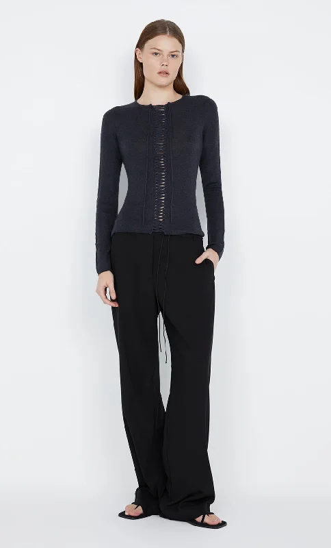 Unmissable Offer LEX KNIT LONG SLEEVE TOP - CHARCOAL