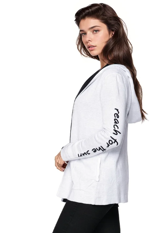 Hurry In Maddie Reversible Zen Blend Hoodie with Embroidery on Sleeves