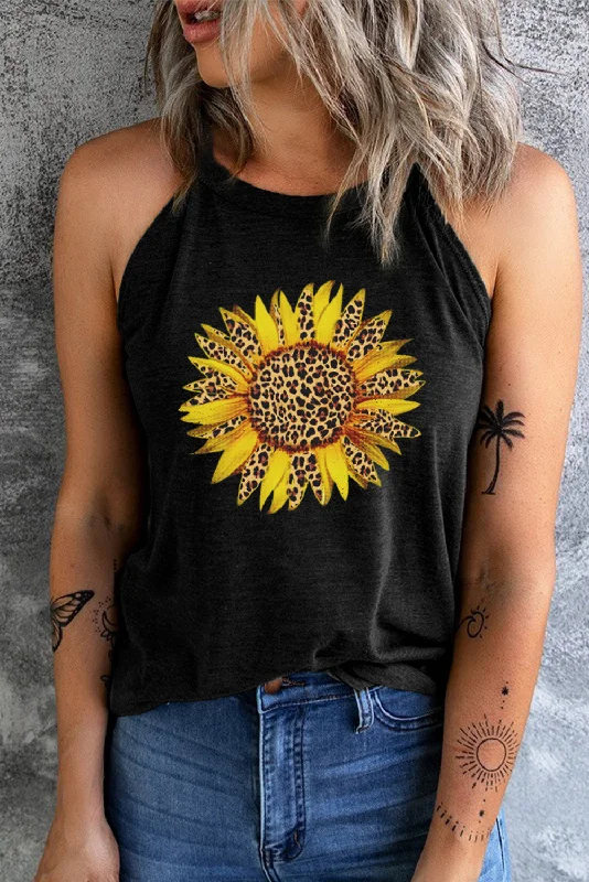 Mega Sale Sunflower Graphic Round Neck Tank