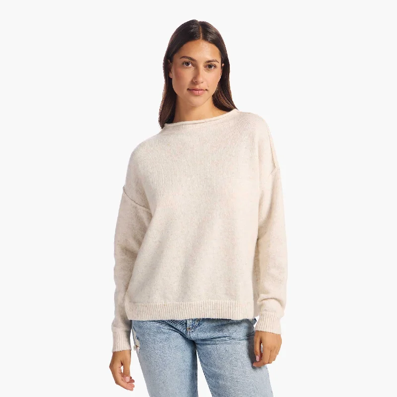 Sale Event Cozy Knit Mock Neck Sweater | Heather Bone