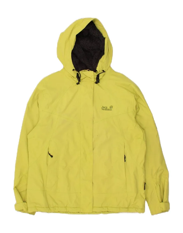 The Best Prices JACK WOLFSKIN Womens Hooded Windbreaker Jacket UK 18/20 XL Yellow