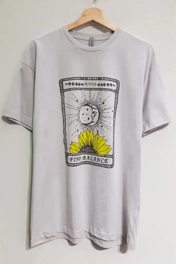 New Arrival Find Balance Tarot Oversized Tee