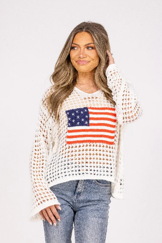 While Supplies Last Red White And Stripes Long Sleeve Top