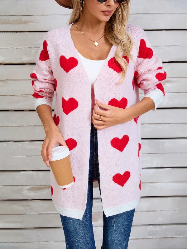 Limited Supply Angel Wings Heart Open Front Long Sleeve Cardigan