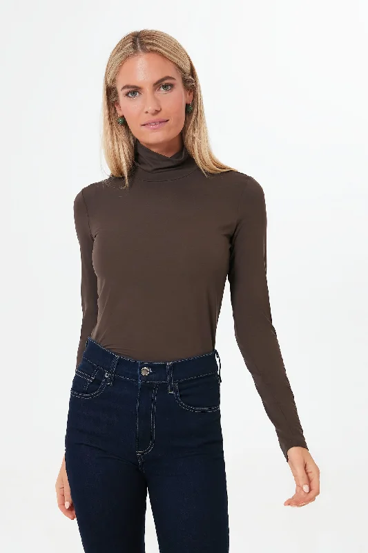 Weekend Price Cuts Galore Brown Multif Turtleneck