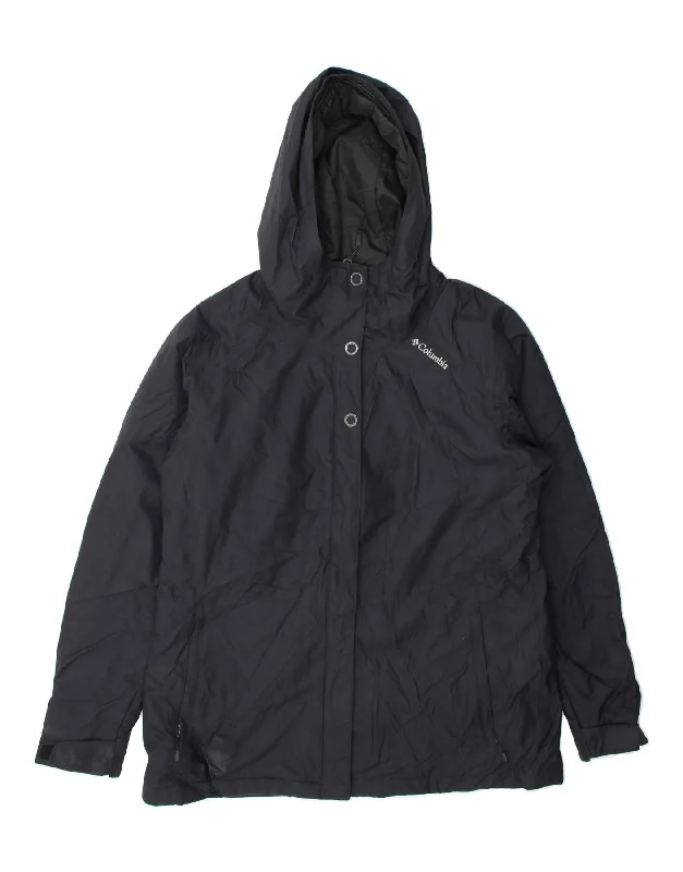 Early Access COLUMBIA Womens Hooded Windbreaker Jacket UK 18 XL Black Polyester