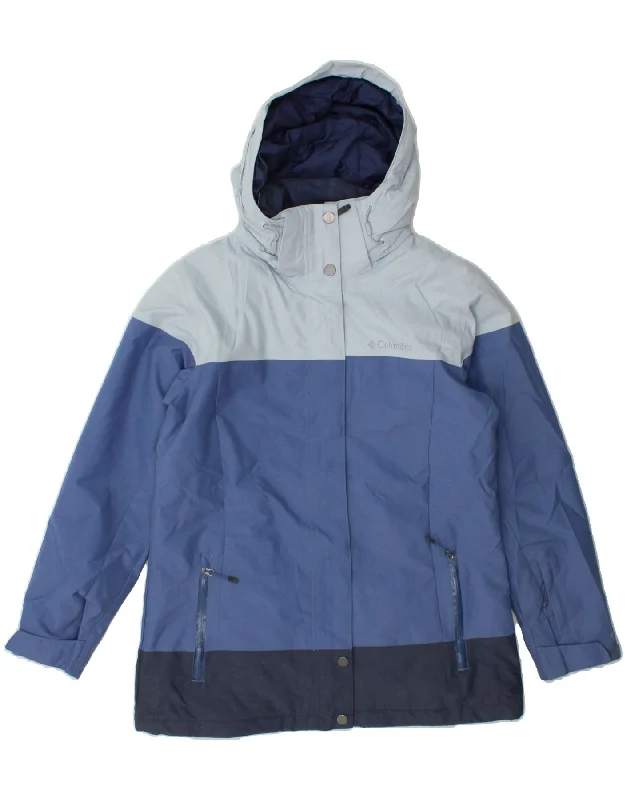 Weekend Discounts to Relish COLUMBIA Womens Omni-Heat Hooded Rain Jacket UK 10 Small Blue Colourblock Weekend Discounts to Relish COLUMBIA Womens Omni-Heat Hooded Rain Jacket UK 10 Small Blue Colourblock