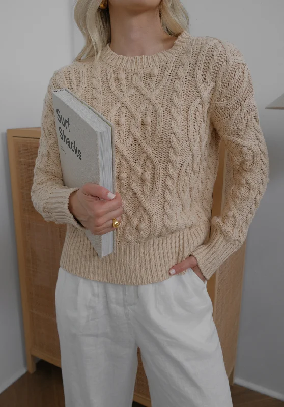 Unmissable Offer Miann & Co Womens - Zoe Cable Knit Jumper - Truffle