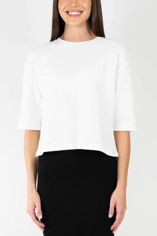 Weekend Specials Just for You REMI TEE WAFFLE KNIT (WHITE)