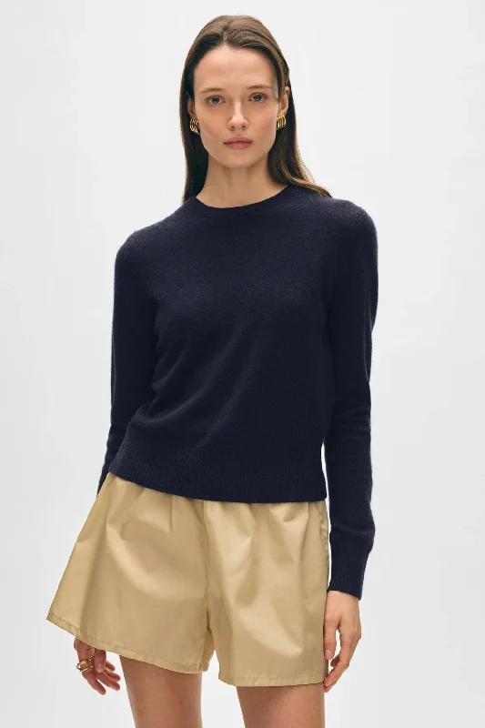 Price Fest White + Warren - Cashmere Shrunken Crewneck (black)