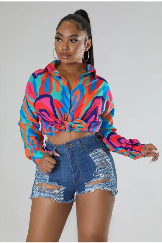 Unwind with Weekend Discounts Fashion-Moments Swirl Top