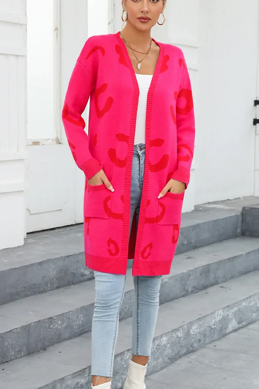 Buy More, Save More Printed Long Sleeve Cardigan with Pockets