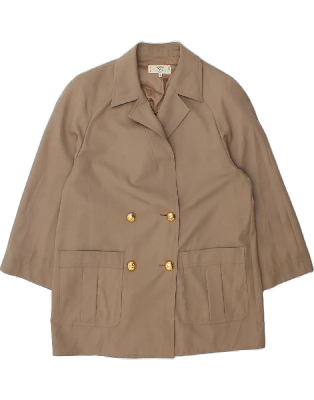 Now or Never VALENTINO Womens Double Breasted Coat IT 44 Medium Beige Wool