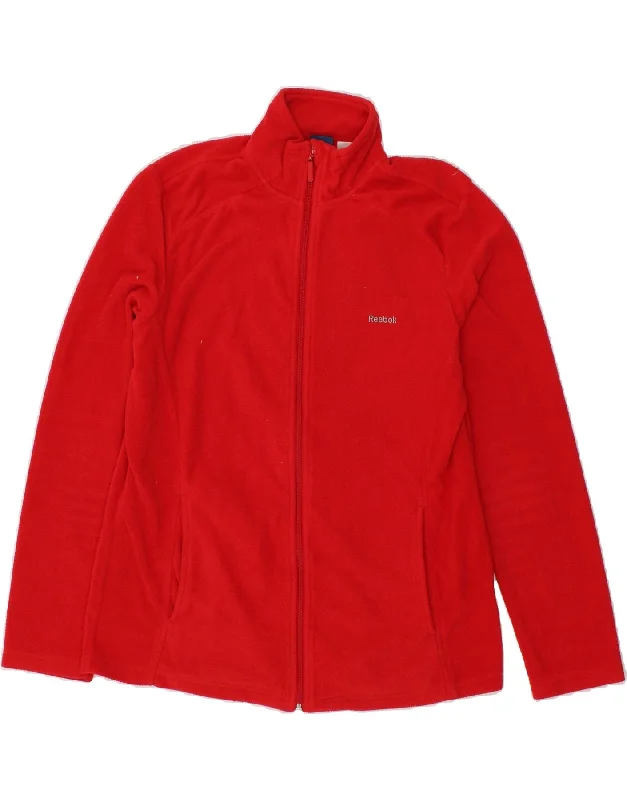 Mega Sale REEBOK Womens Fleece Jacket UK 16/18 Large Red Polyester