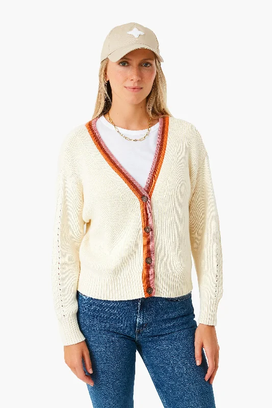 Weekend Deals That Impress Ivory with Tipping Robin Crop Cardigan