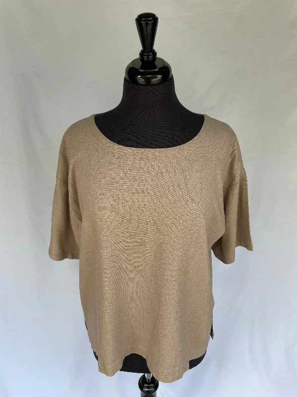 Weekend Savings Delight Khaki Linen Top