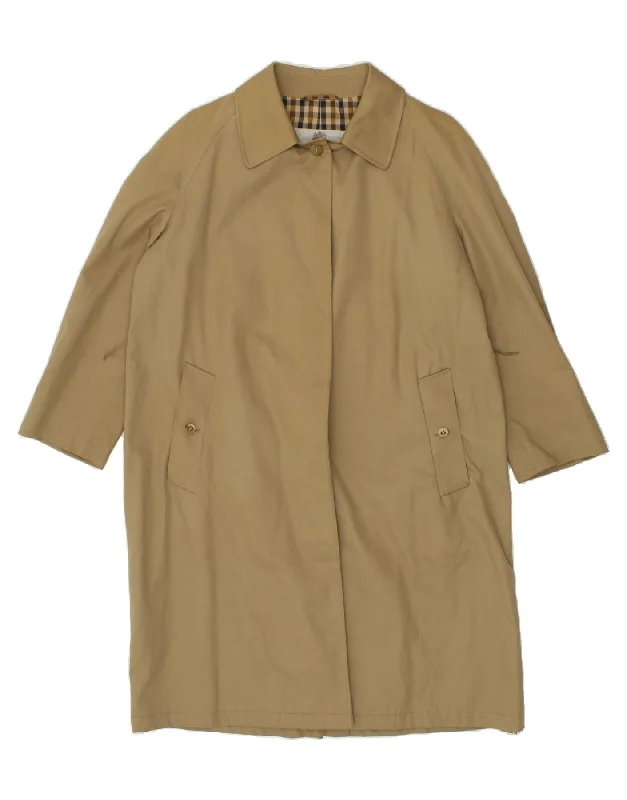 Stock Clearance AQUASCUTUM Womens Trench Coat UK 16 Large Beige Polyester