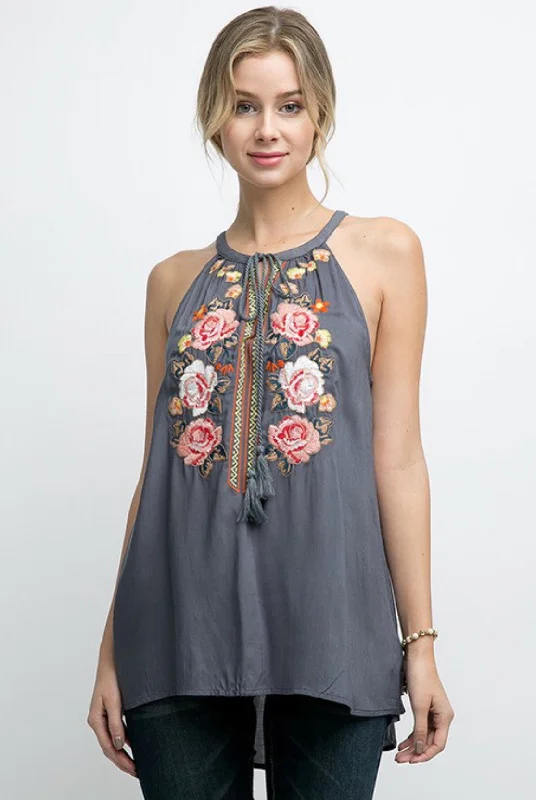 Weekend Specials to Savor Embroidery Sleeveless Top