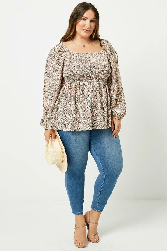 Weekend Specials to Savor Puff Sleeve Smocked Peplum Top