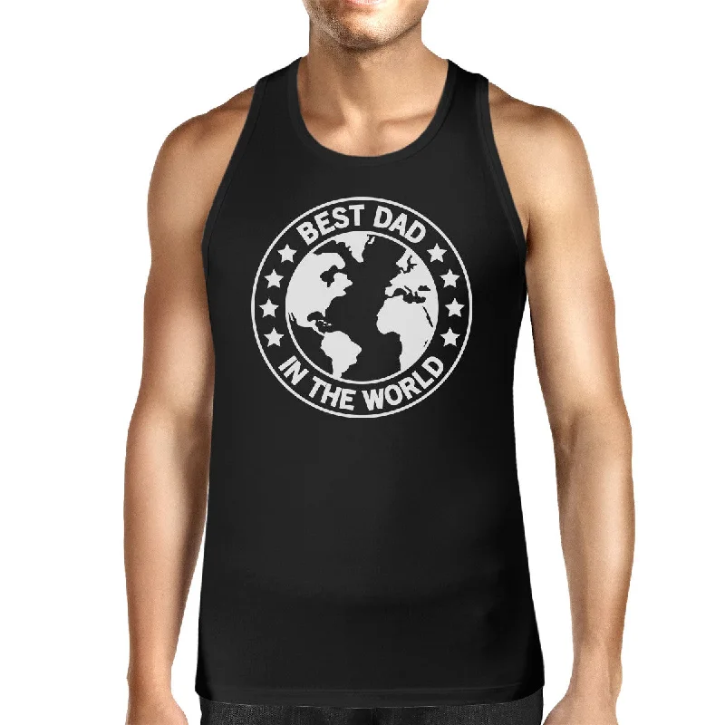 Best Choice World Best Dad Mens Black Cotton Tank Top Perfect Gifts For Dad