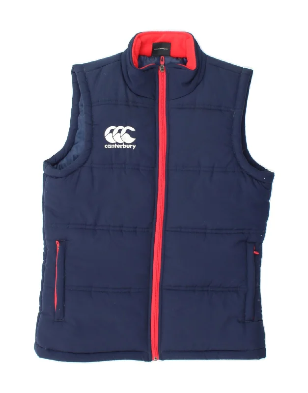 Friends and Family Sale CANTERBURY Womens Padded Gilet UK 10 Small  Navy Blue Polyester