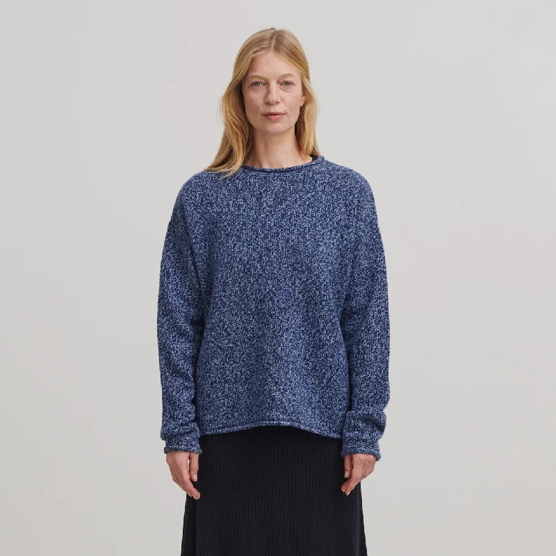 Special Buy Women's Melange Sweater - 100% Lambswool - Royal/Sky Blue (S, M, L)