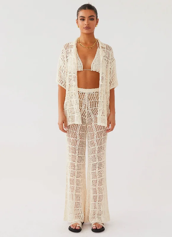 Weekend Offers That Delight Cabo Paradise Crochet Shirt - Natural