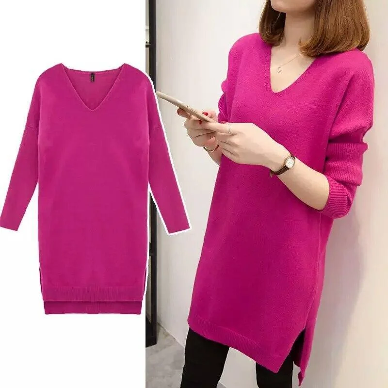 Exclusive Preview V-Neck Oversized Women Sweater